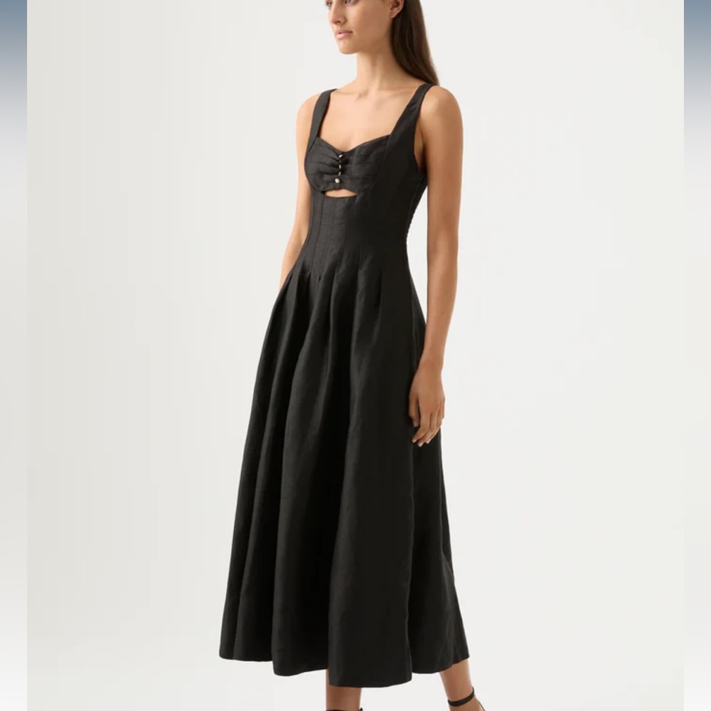 Aje Divinity Pearl Pin Midi Dress